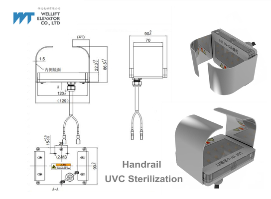 Anti lampe UV-C de stérilisation de COVID 19 pour l'escalator de passager